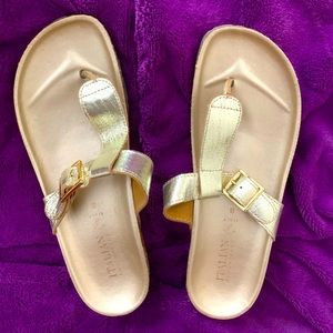 gold sandals